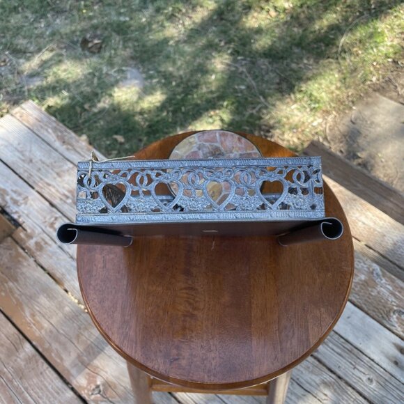 Vintage Square Embossed Napkin Holder, Hearts & Ribbons - Picture 5 of 6